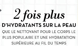 2x more Moisturers On Skin Than The Leading Body Wash For Superior Moisturization Over Time text image