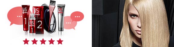 Vidal Sassoon - package and model with dyed hair images